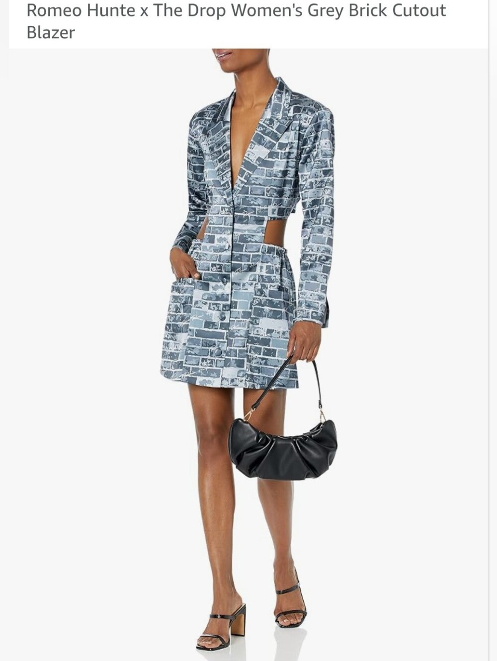 Printed Midi Dress in Slate Blue - Stylish Cropped Wrap - Picture 2 of 8
